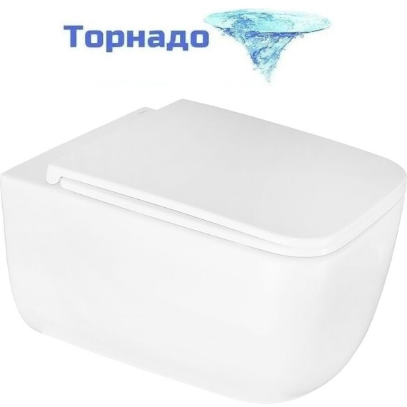 Унитаз подвесной безободковый Azario Flavia AZ-0076-UQ1 с крышкой микролифт (Система смыва торнадо) - фото 