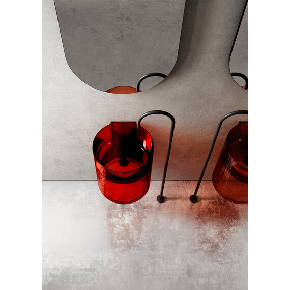 Раковина подвесная прозрачная Abber Kristall 42 см AT2704Rubin, красный - фото 3