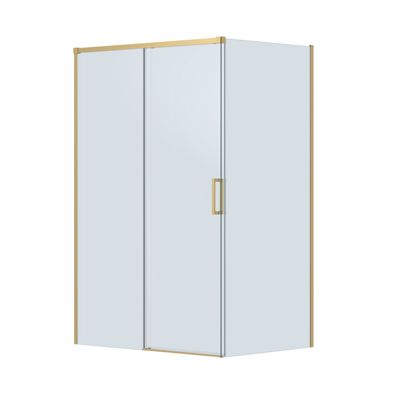 Душевое ограждение Cezares 130x100 см PLANE-AH-1-130/100-C-BORO, брашированное золото/прозрачное - фото 4