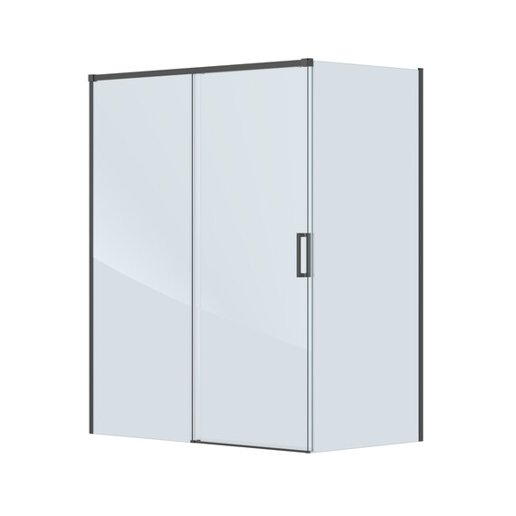 Душевое ограждение Cezares 150x90 см PLANE-AH-1-150/90-C-GM, оружейная сталь/прозрачное - фото 4