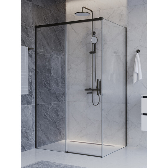 Душевое ограждение Cezares 120x100 см PLANE-AH-1-120/100-C-GM, оружейная сталь/прозрачное - фото 3