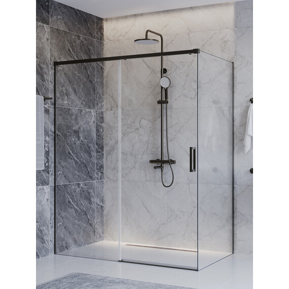 Душевое ограждение Cezares 160x90 см PLANE-AH-1-160/90-C-GM, оружейная сталь/прозрачное - фото 3