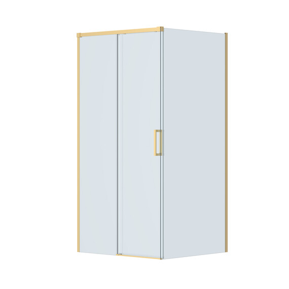 Душевое ограждение Cezares 100x90 см PLANE-AH-1-100/90-C-BORO, брашированное золото/прозрачное - фото 4