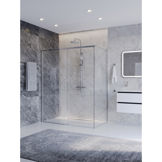 Душевое ограждение Cezares 150x100 см PLANE-AH-1-150/100-C-CR, хром/прозрачное - фото 2