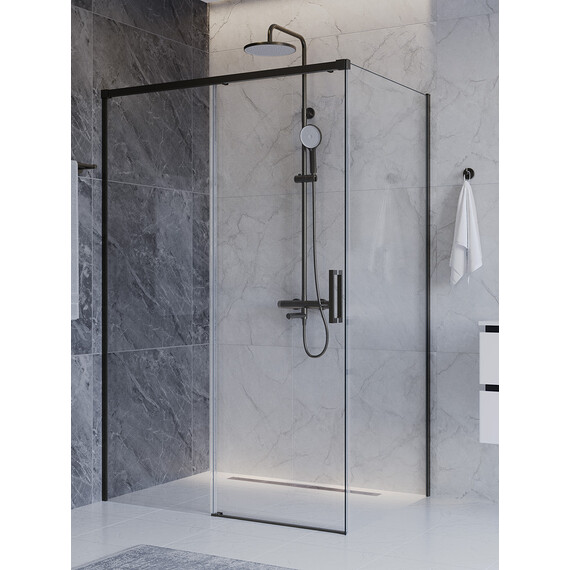 Душевое ограждение Cezares 140x100 см PLANE-AH-1-140/100-C-GM, оружейная сталь/прозрачное - фото 3