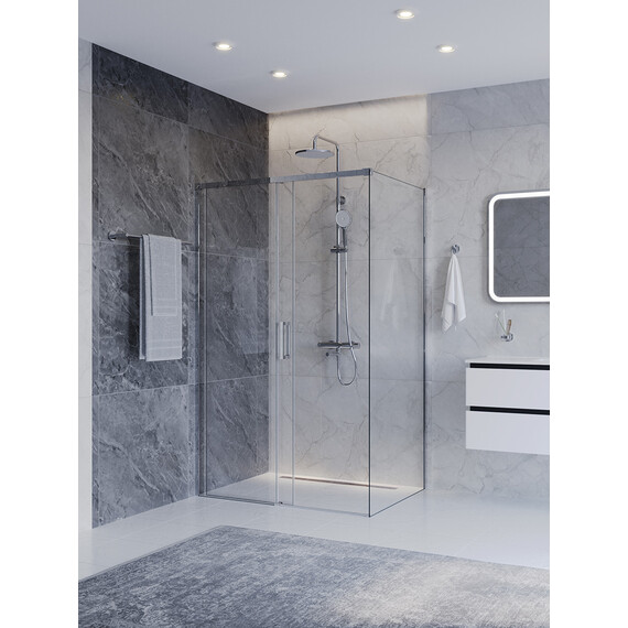 Душевое ограждение Cezares 120x100 см PLANE-AH-1-120/100-C-CR, хром/прозрачное - фото 2