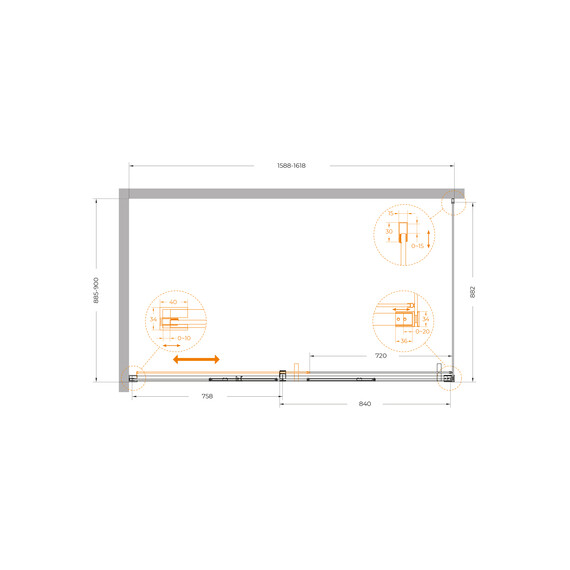 Душевое ограждение Cezares 160x90 см PLANE-AH-1-160/90-C-GM, оружейная сталь/прозрачное - фото 5