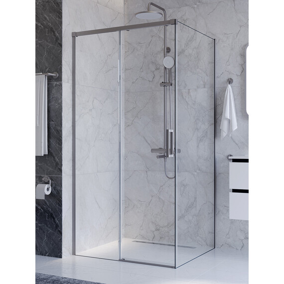 Душевое ограждение Cezares 100x80 см PLANE-AH-1-100/80-C-IN, сатин/прозрачное - фото 3