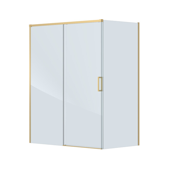 Душевое ограждение Cezares 150x80 см PLANE-AH-1-150/80-C-BORO, брашированное золото/прозрачное - фото 4