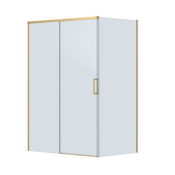 Душевое ограждение Cezares 140x100 см PLANE-AH-1-140/100-C-BORO, брашированное золото/прозрачное - фото 4