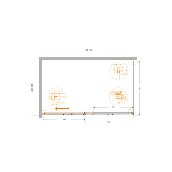 Душевое ограждение Cezares 150x90 см PLANE-AH-1-150/90-C-GM, оружейная сталь/прозрачное - фото 5