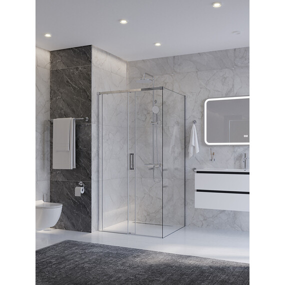 Душевое ограждение Cezares 100x90 см PLANE-AH-1-100/90-C-CR, хром/прозрачное - фото 2