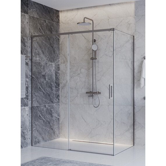 Душевое ограждение Cezares 150x80 см PLANE-AH-1-150/80-C-IN, сатин/прозрачное - фото 3