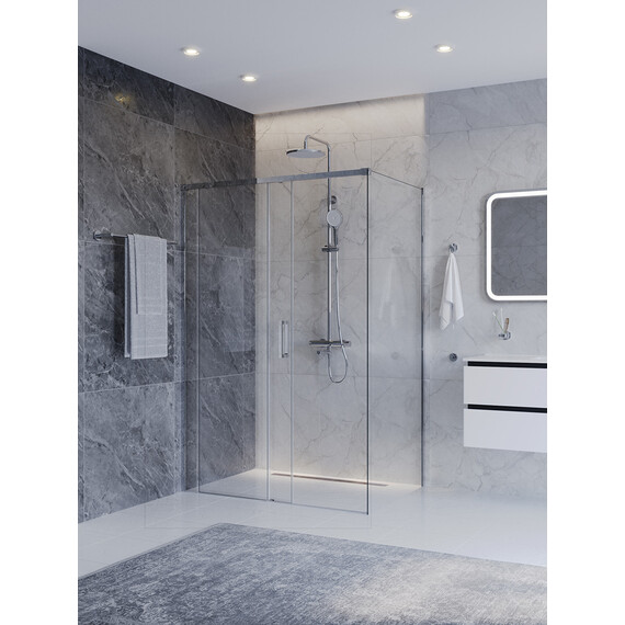 Душевое ограждение Cezares 130x90 см PLANE-AH-1-130/90-C-CR, хром/прозрачное - фото 2