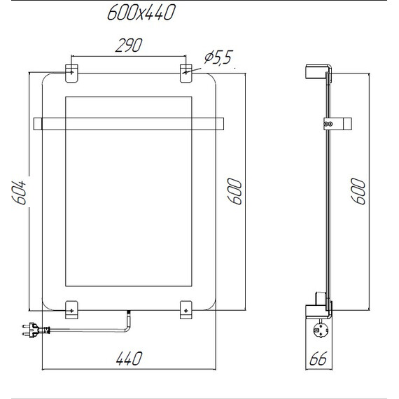 Полотенцесушитель электрический Allen Brau Infinity П1 290x600 мм (с рейлингом 2.0) 325642, серебро - фото 3