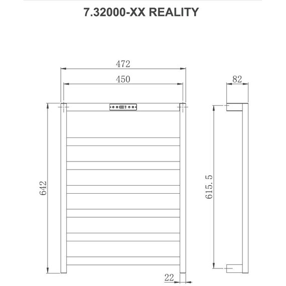 Полотенцесушитель электрический Allen Brau Reality П7 450x642 мм 7.32000-GB, золото матовое - фото 2