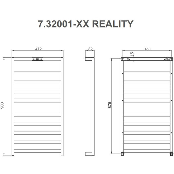 Полотенцесушитель электрический Allen Brau Reality П10 450x900 мм 7.32001-GM, оружейная сталь - фото 2