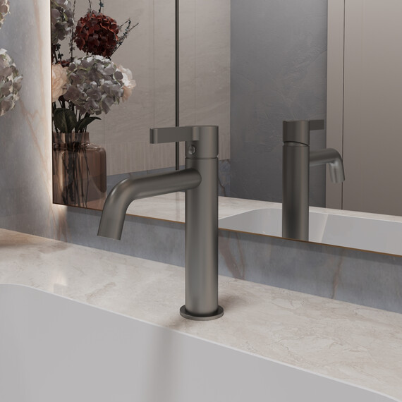 Смеситель для раковины Vincea Villa VBF-1VL1GM, вороненая сталь - фото 2