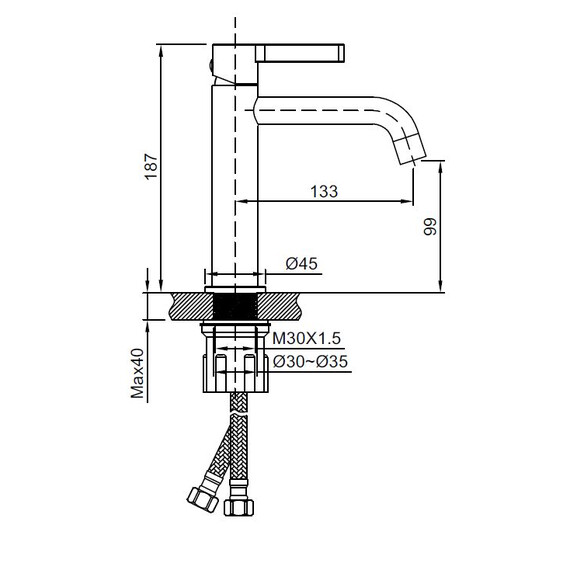 Смеситель для раковины Vincea Villa VBF-1VL1MB, чёрный - фото 3