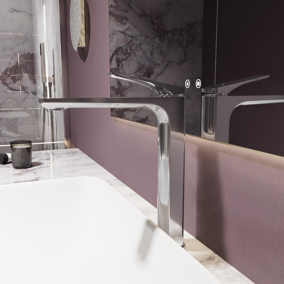 Смеситель для раковины высокий Vincea Puro VBF-5P02CH - фото 3