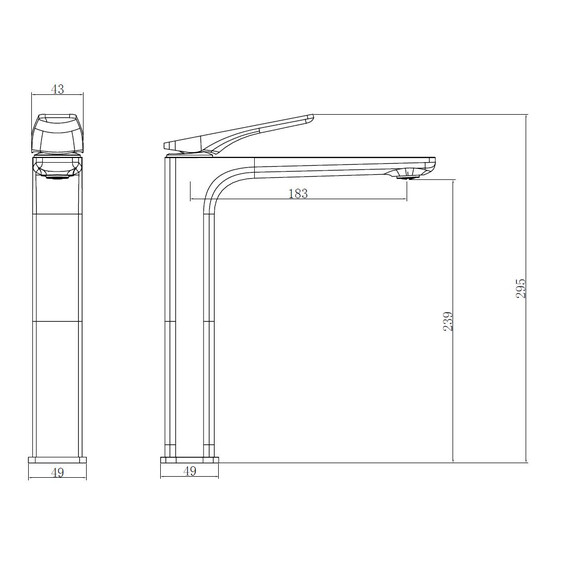 Смеситель для раковины высокий Vincea Puro VBF-5P02CH - фото 4