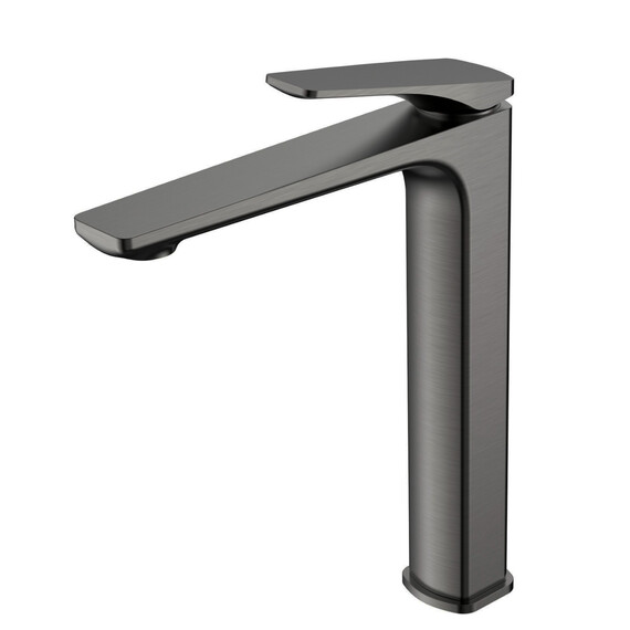 Смеситель для раковины высокий Vincea Puro VBF-5P02GM, вороненая сталь - фото 