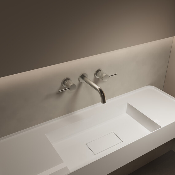 Смеситель для раковины настенный Vincea Groove VBFW-4G1BN (со скрытой частью) брашированный никель - фото 2