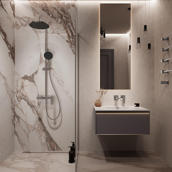 Смеситель для раковины настенный Vincea Puro VBFW-5P01CH (со скрытой частью) - фото 3