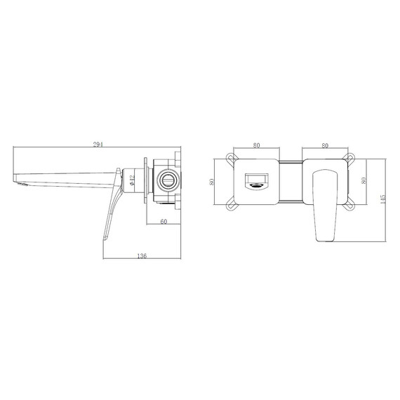 Смеситель для раковины настенный Vincea Puro VBFW-5P01GM (со скрытой частью) вороненая сталь - фото 4