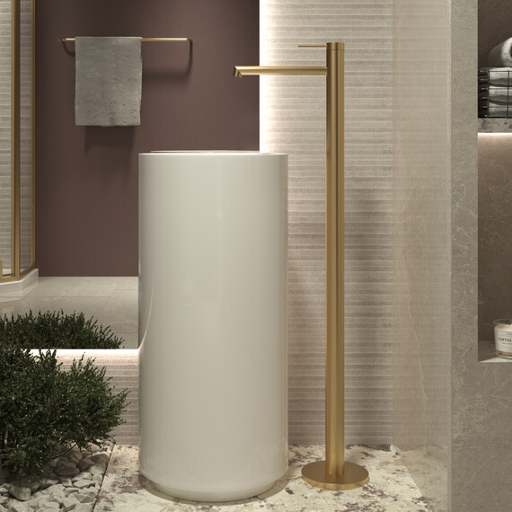 Смеситель для ванны Vincea Rim VFBF-2R1BG (со скрытой частью) брашированное золото - фото 4