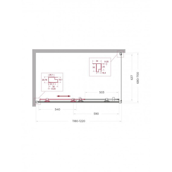 Душевое ограждение BelBagno 120x70 см UNO-195-AH-1-120/70-C-NERO, чёрный матовый/прозрачное - фото 2