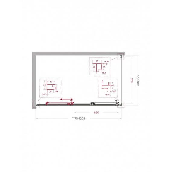 Душевое ограждение BelBagno 120x70 см UNO-195-AHF-31-120/70-C-NERO, чёрный матовый/прозрачное - фото 2