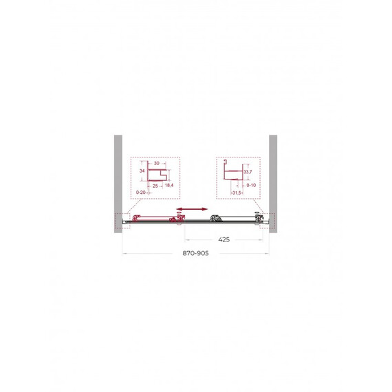 Душевая дверь BelBagno 90 см UNO-195-BF-3-90-C-Cr, хром/прозрачное - фото 2