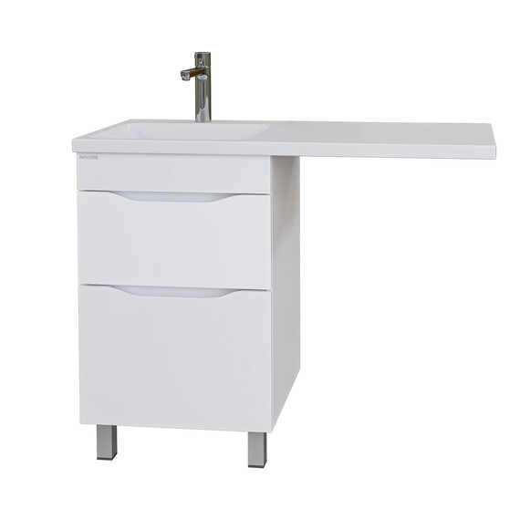 Тумба напольная с раковиной Grossman Вилар 110 см L (раковина Камилла-110) белый глянец - фото 2