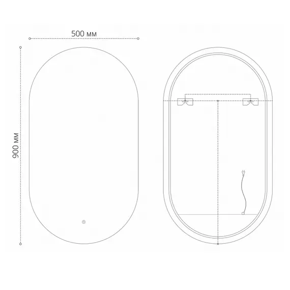 Зеркало Grossman Nero-промо 50 см 2450902, чёрный - фото 3