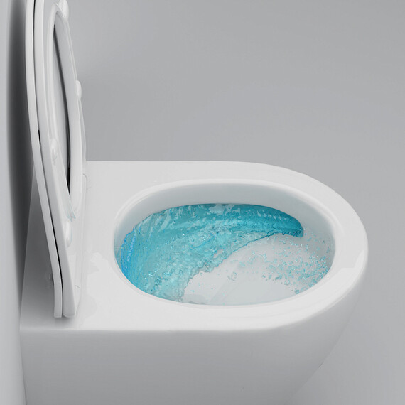 Унитаз подвесной безободковый AM.PM Like C801901SC с тонкой крышкой микролифт (Система смыва торнадо) - фото 7