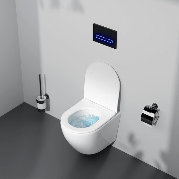 Унитаз подвесной безободковый AM.PM Like C801901SC с тонкой крышкой микролифт (Система смыва торнадо) - фото 8