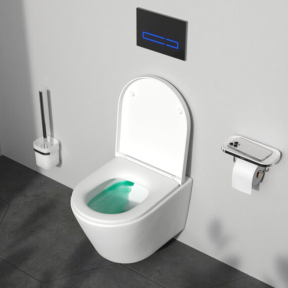 Унитаз подвесной безободковый AM.PM X-Joy C851900SC с крышкой микролифт (Система смыва торнадо) - фото 11