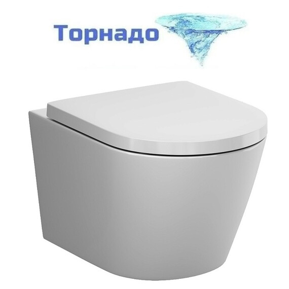 Унитаз подвесной безободковый AM.PM X-Joy C851900SC с крышкой микролифт (Система смыва торнадо) - фото 