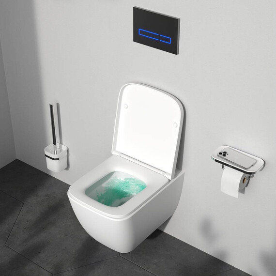 Унитаз подвесной безободковый AM.PM Gem C901901SC с быстросъемным сиденьем микролифт (Система смыва торнадо) - фото 8