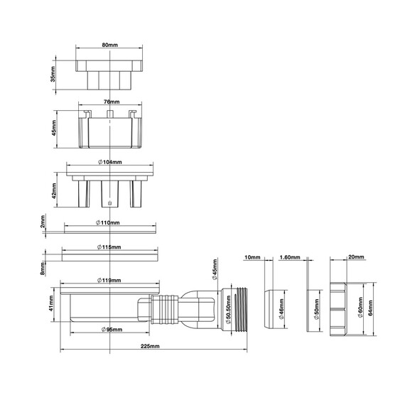 Сифон для для каменного душевого поддона Grossman GR-S91 - фото 5
