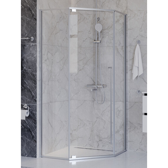 Душевое ограждение Cezares 100x100 см PLANE-P-1-100-C-CR (стекло 8 мм) хром/прозрачное - фото 3