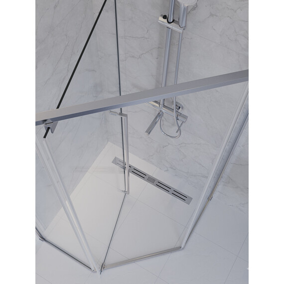 Душевое ограждение Cezares 90x90 см PLANE-P-1-90-C-CR (стекло 8 мм) хром/прозрачное - фото 5