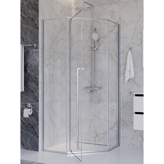Душевое ограждение Cezares 100x100 см PLANE-P-1-100-C-CR (стекло 8 мм) хром/прозрачное - фото 4