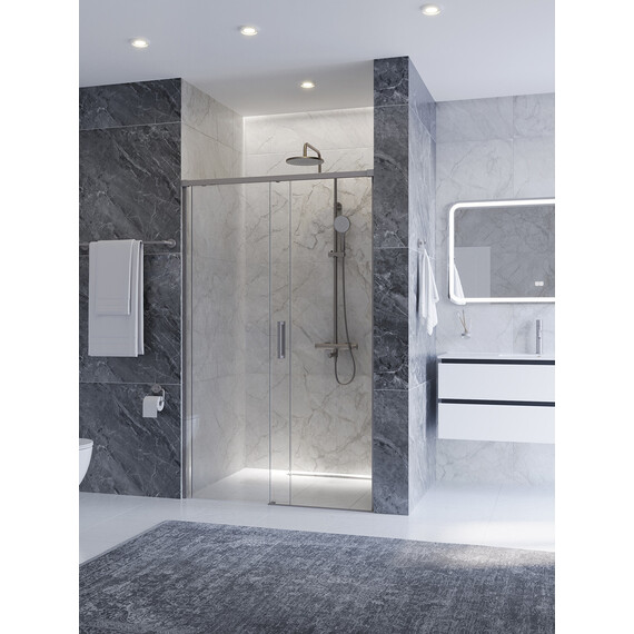 Душевая дверь Cezares 120 см PLANE-BF-1-120-C-IN, сатин/прозрачное - фото 2