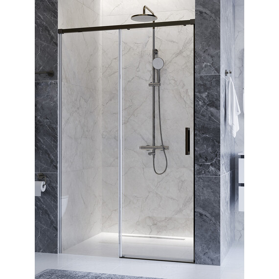 Душевая дверь Cezares 120 см PLANE-BF-1-120-C-GM, оружейная сталь/прозрачное - фото 3