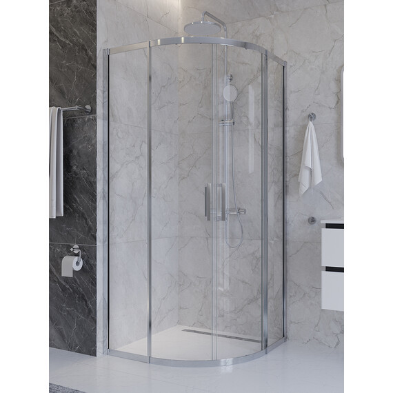 Душевое ограждение Cezares 90x90 см PLANE-R-2-90-C-CR, хром/прозрачное - фото 3