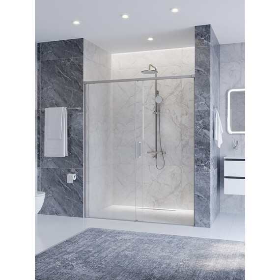 Душевая дверь Cezares 160 см PLANE-BF-1-160-C-IN, сатин/прозрачное - фото 2