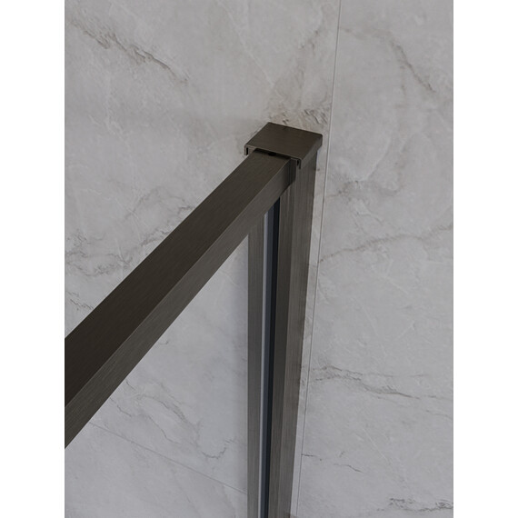 Душевое ограждение Cezares 90x90 см PLANE-P-1-90-C-GM (стекло 8 мм) оружейная сталь/прозрачное - фото 6