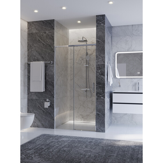 Душевая дверь Cezares 100 см PLANE-BF-1-100-C-CR, хром/прозрачное - фото 